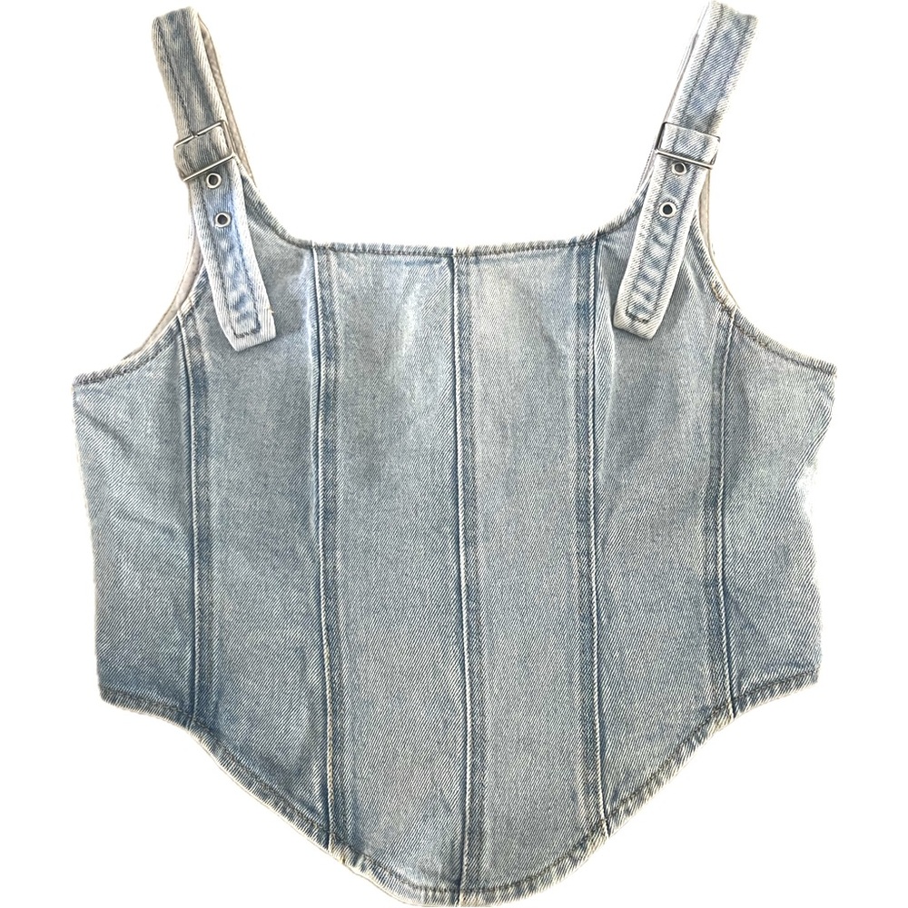 Blue Denim Corset Top